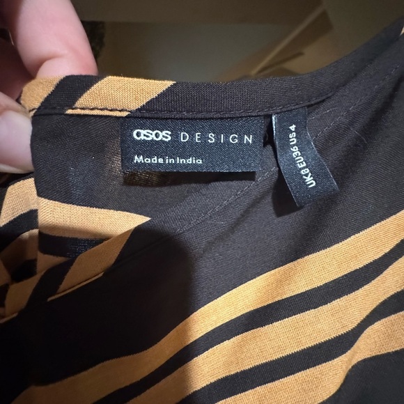 ASOS Black and Gold Striped Maxi Dress - Picture 2 of 5